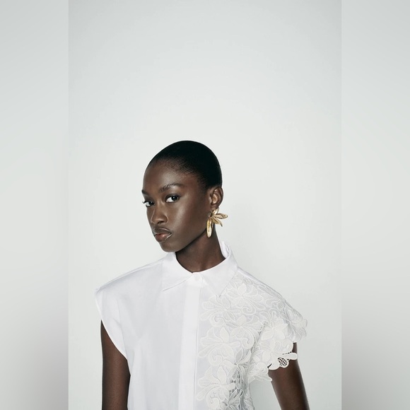 Zara New Collection Combinat Lace Shirt - Picture 11 of 17